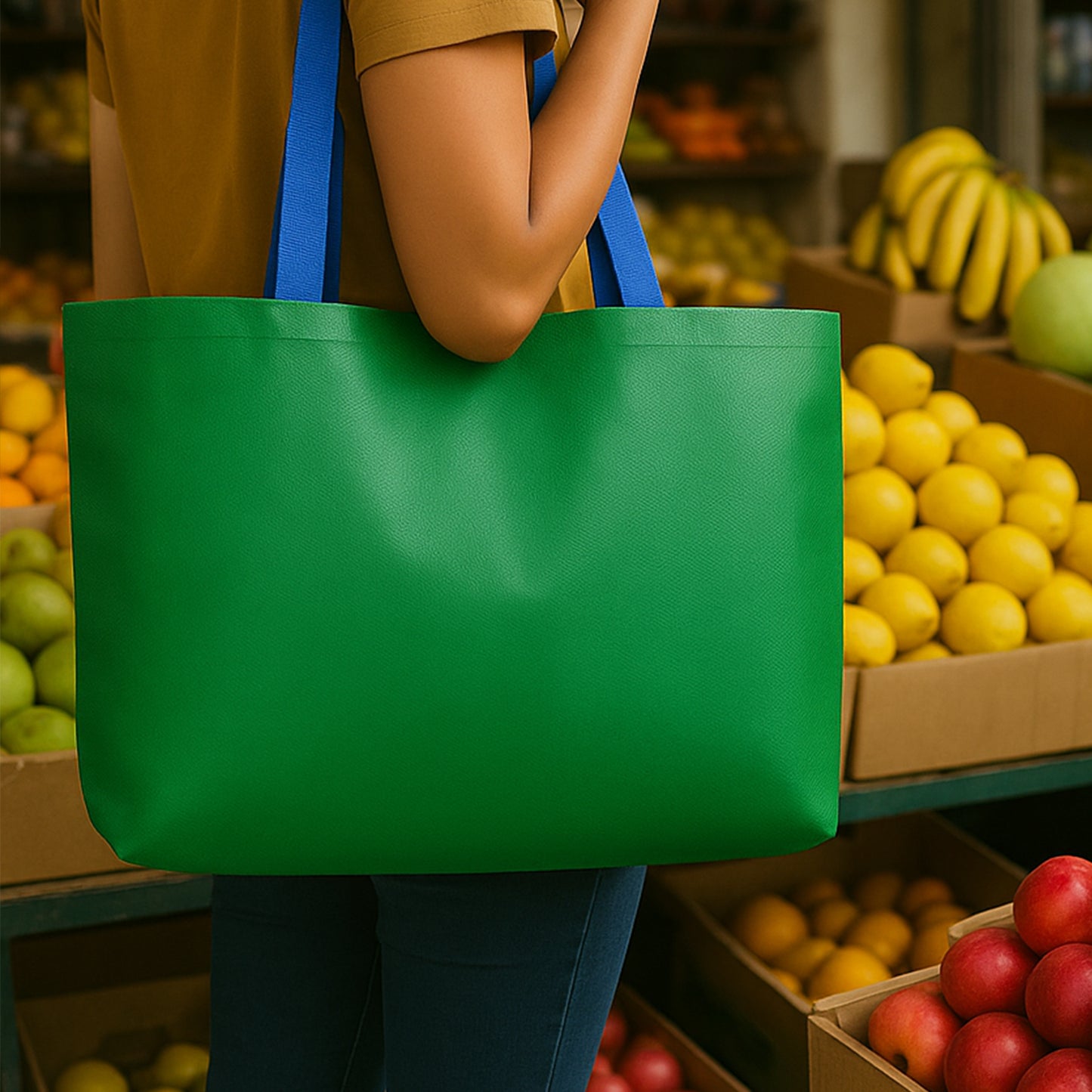Eco-Friendly Large Shopping Tote Bag 62X44Cm (Mixcolor 1 Pc)