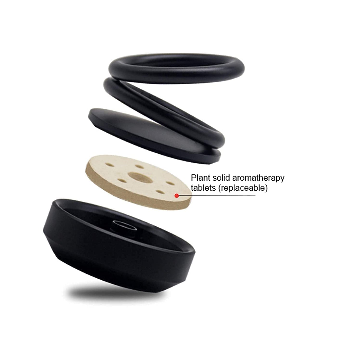 Solar Power Car Aroma Diffuser 360Double Ring Rotating Design Car Fragrance Diffuser Car Perfume Air Freshener For Dashboard Home Office