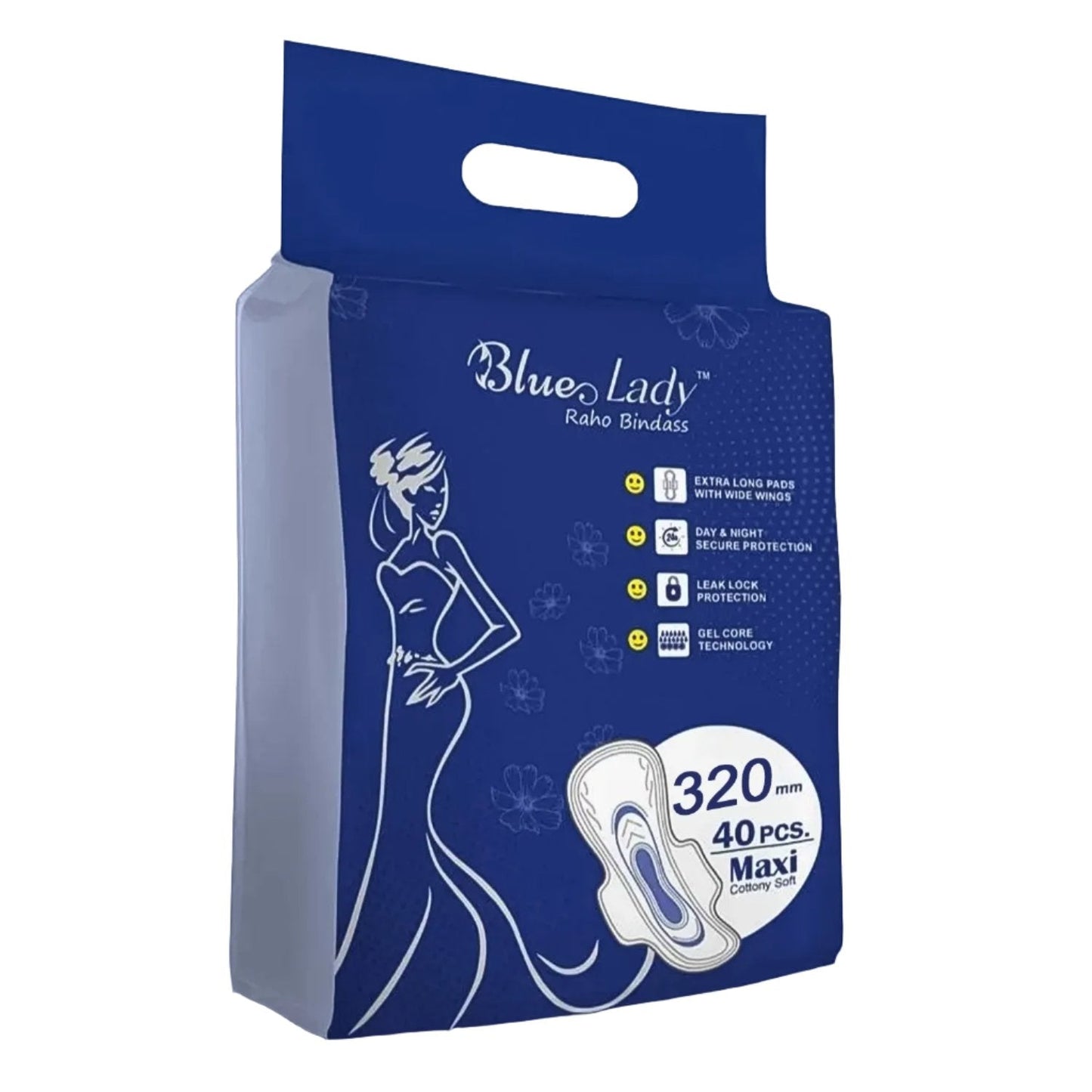 Bluelady Extra Long Pads With Wides Wings Sanitary Pads 320 Mm 40-Pack