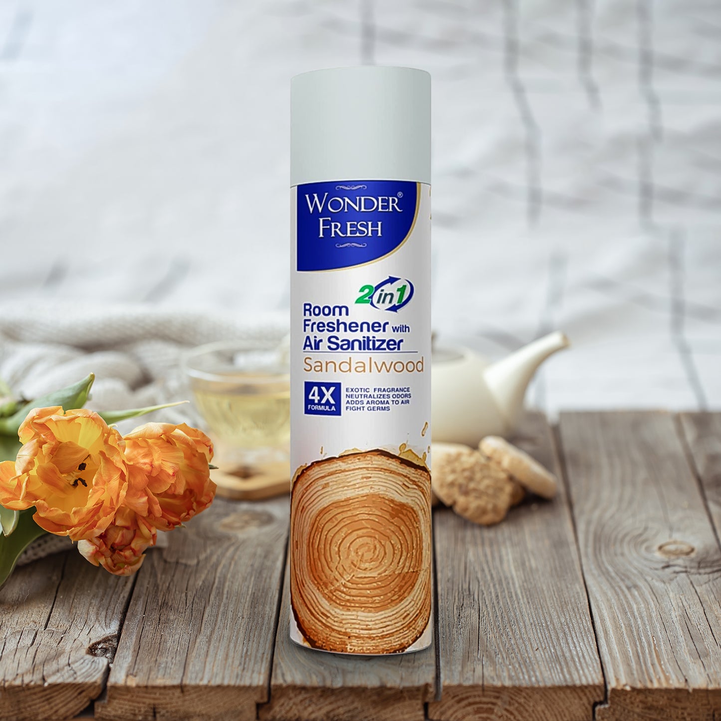 Freshair Freshener Spray Sandalwood Fragrance Long Lasting Fragrance For Home Office (Mix Fragrance 125 Gm)