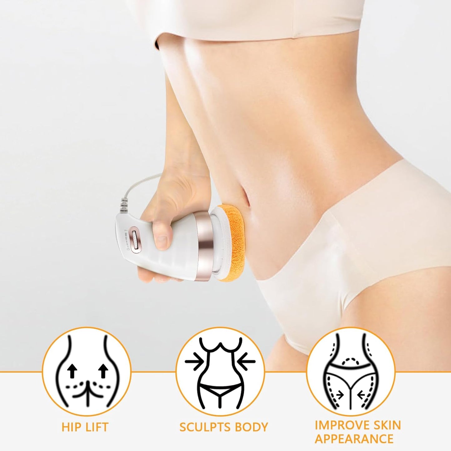 Body Massager Shaping Machine Body Sculpting Massager With 3 Washable Pads Adjustable Speeds Electric Handheld Massager For Belly Waist Legs Arms Butt (1 Pc)