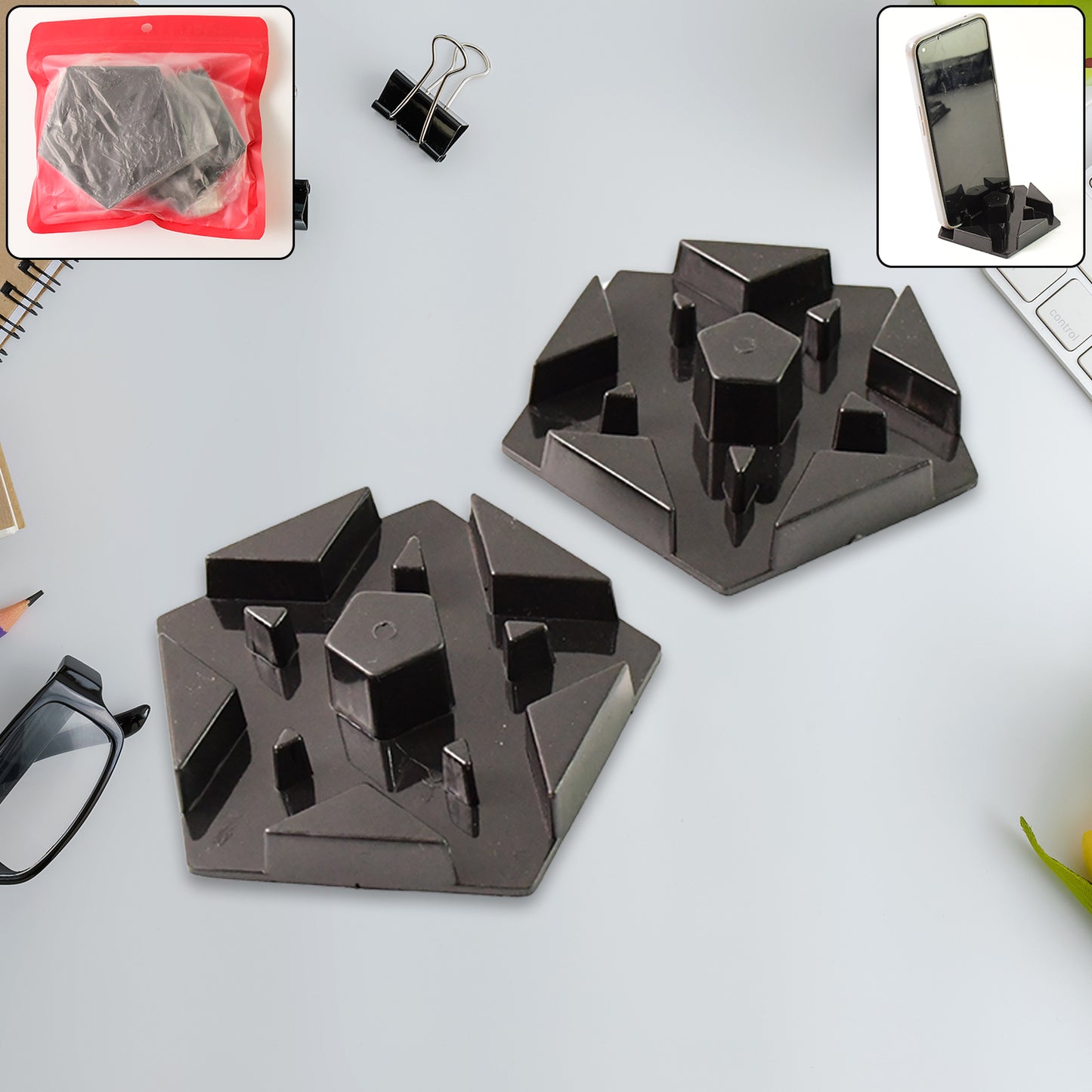 Multi-Angle Plastic Mobile Phone Stand Holder (2 Pc Mix Color)