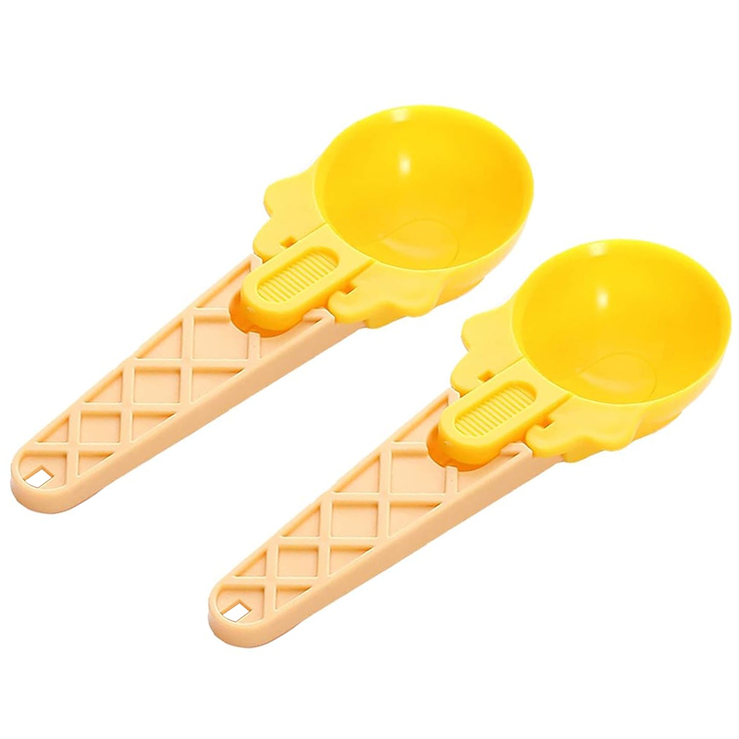 Ice Cream Spoons 2Pcs Plastic Water Melon Scoopers With Trigger Dipper And Adults For Summer Party Ice Cream Scoop Food Serving Spoon Kitchen Tools Ice Cream Digging Spoon Household Spoons Cupcake Spoons Aps Fruit Ball Player (2 Pc)