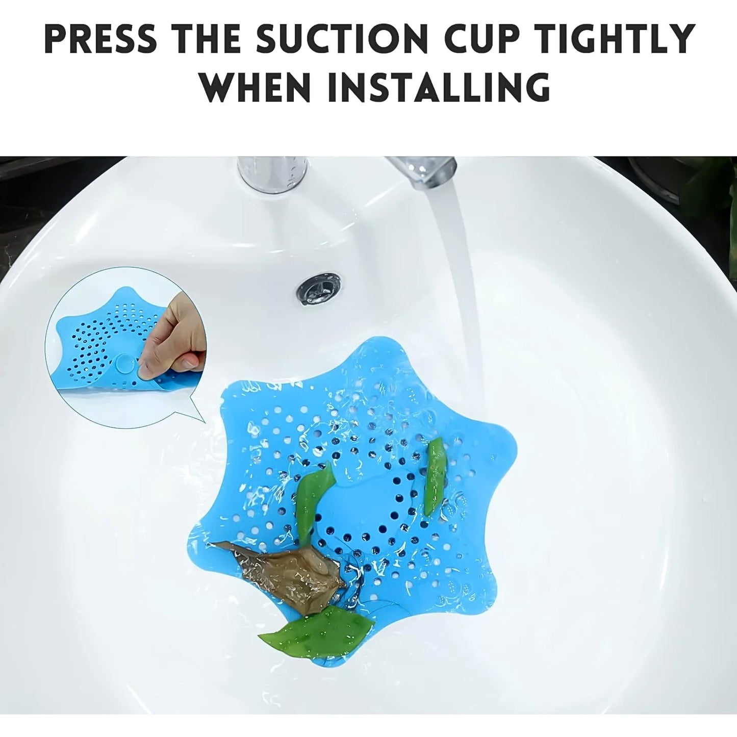 Aquablue Silicone Star Shaped Sink Filter Bathroom Hair Catcher Drain Strainers For Basin