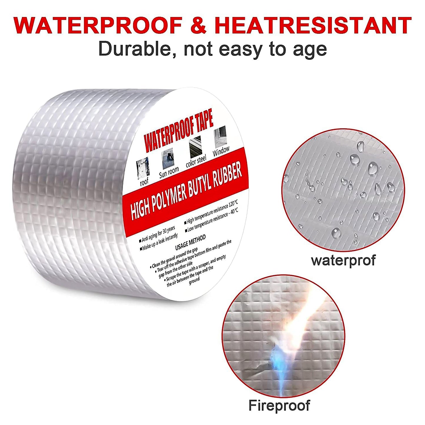 High Polymer Butyl Rubber Waterproof B-Grade Tape - 100Mm