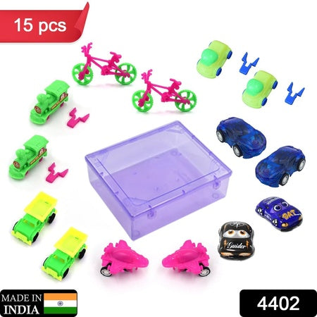 Toys For Kids Friction Powered Vehicle Toy For Baby Push Go Toys Combo Set For Boys Girls ( Pack Of 15)