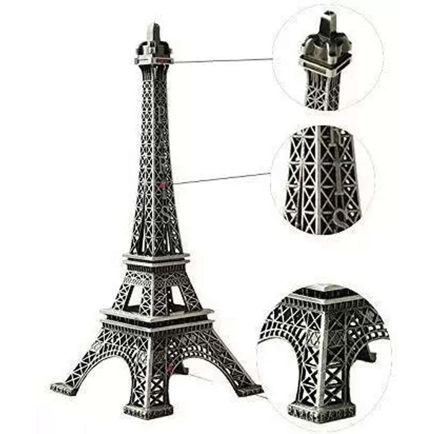 Antique Finish 3D Metal Paris Eiffel Tower Metal Craft Famous Landmark Building Metal Statue Cabinet Office Gifts Decorative Showpiece.