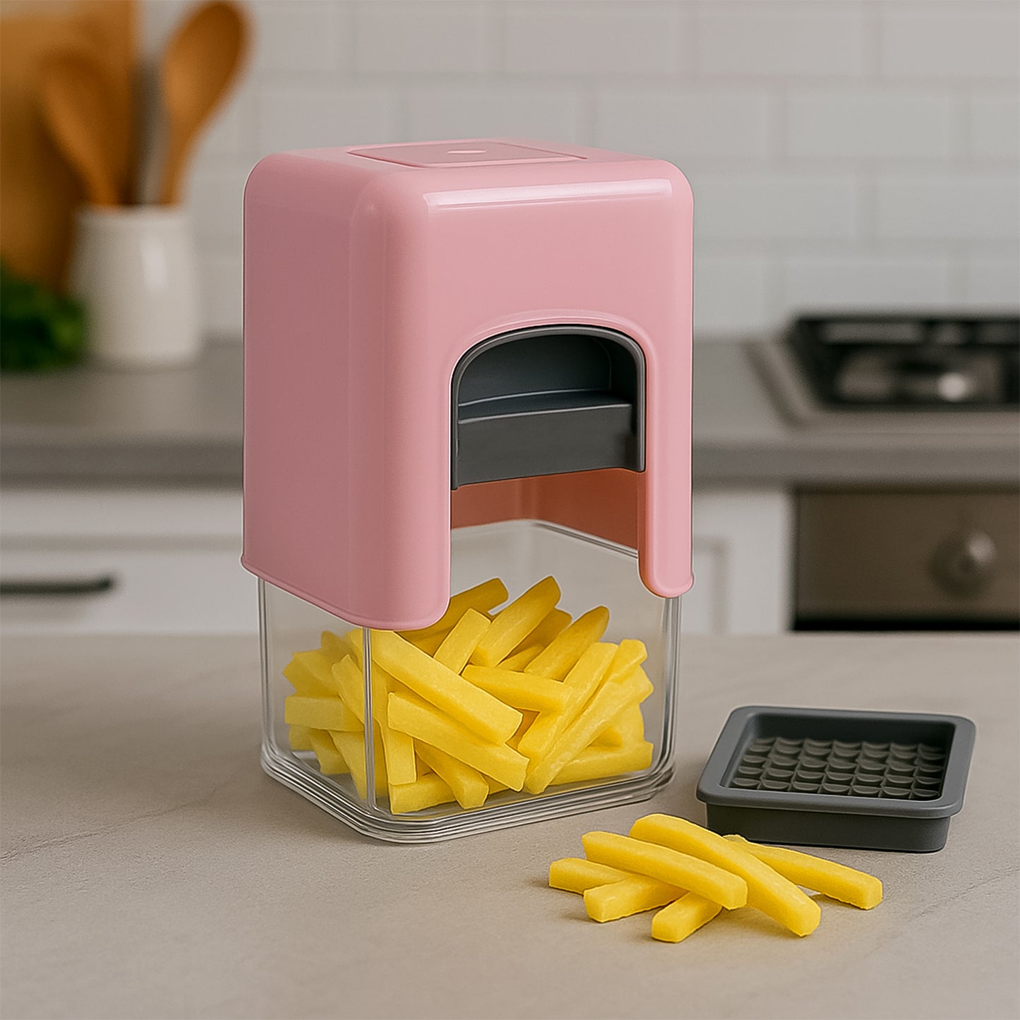 Apexheavy Duty Potato Chipser Vegetable Chopper With Dual Blade Set
