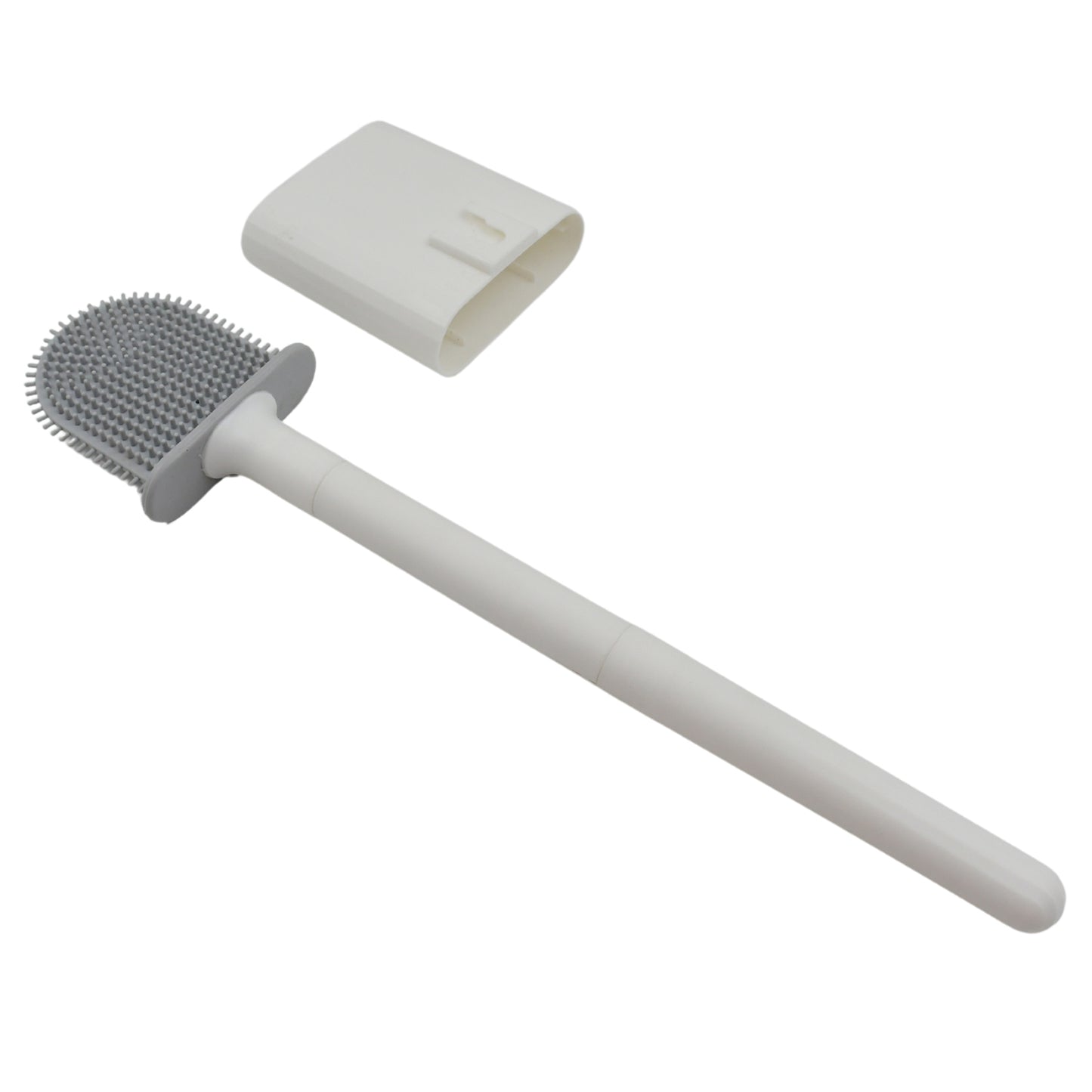 Portable Silicone Toilet Brush With Holder Flex Toilet Brush - Wall Mounted Anti-Drip Set Toilet Cleaner Brush Non-Slip Long Handle Toilet Brush Pack Of 1