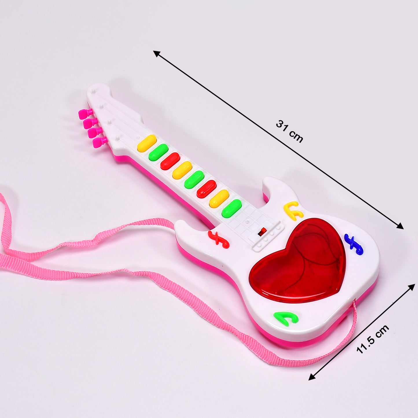 Battery Operated Musical Instruments Mini Guitar Toys And Light For 3+Years Old Kids.