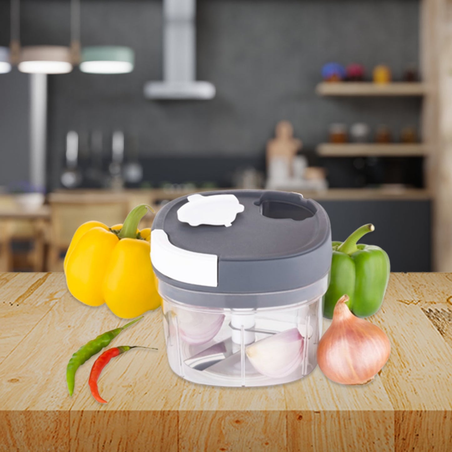2In1 Handy Chopper And Slicer For Home Kitchen (600Ml Capacity)