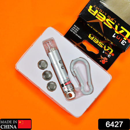3 In1 Laser Light Led Flashlight + Torch Keychain + Laser Pointer