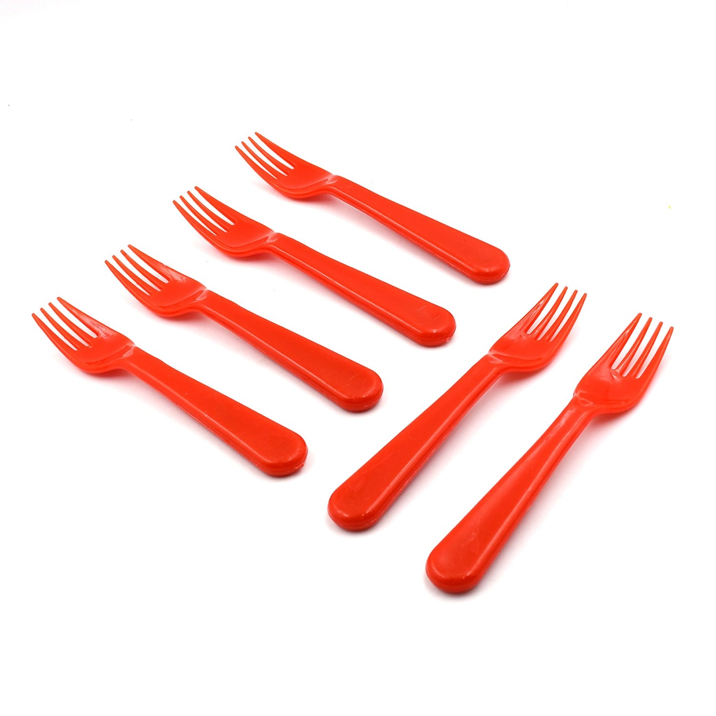 Plastic Fork Spoon Fork Spoon Set Fruit Fork Spoon Set Baby Fork Spoonvegetable Fork Spoon Plastic Salad Spoon Dessert Spoon (6Pc Set)
