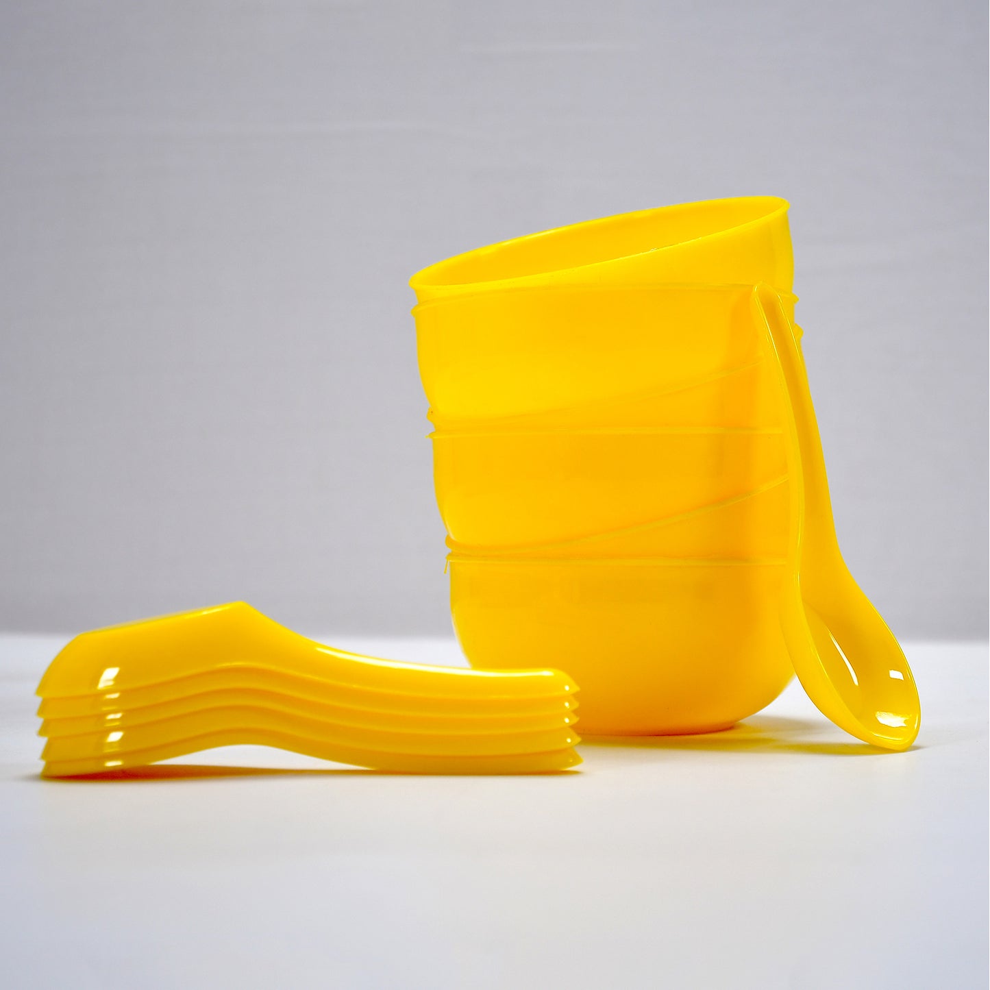 Soup Bowl Spoon Set Plastic For Kitchen Home Use