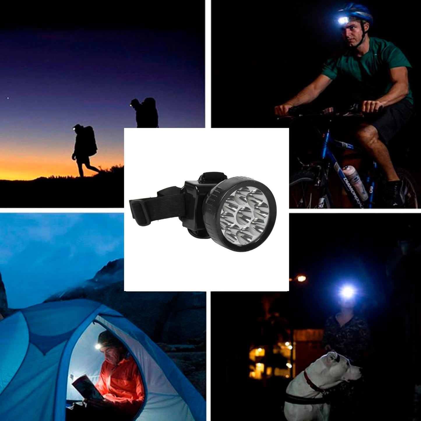 Head Lamp 9 Led Long Range Rechargeable Headlamp Adjustment Lamp Use For Farmers Fishing Camping Hiking Trekking Cycling