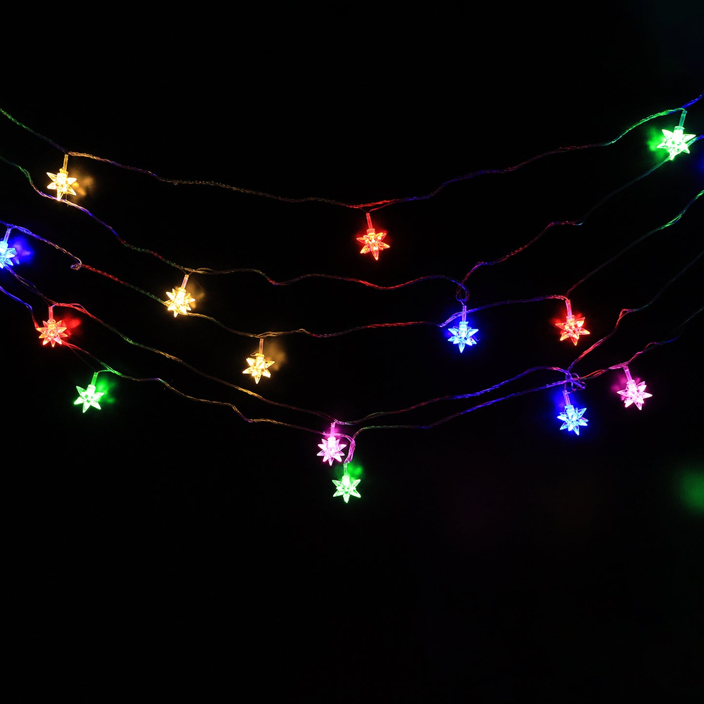 Multicolor Led Decorative String Light With Star-Shaped Covers (8 Meter)