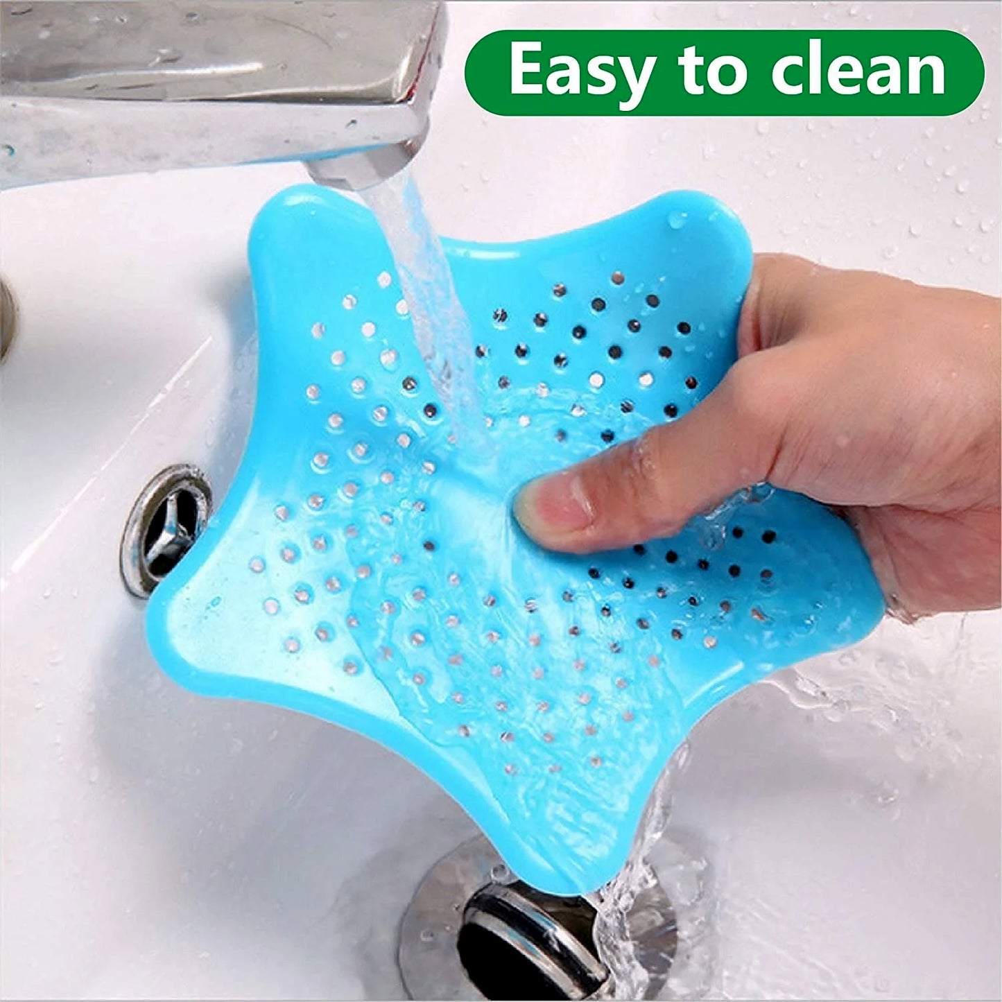 Aquablue Silicone Star Shaped Sink Filter Bathroom Hair Catcher Drain Strainers For Basin