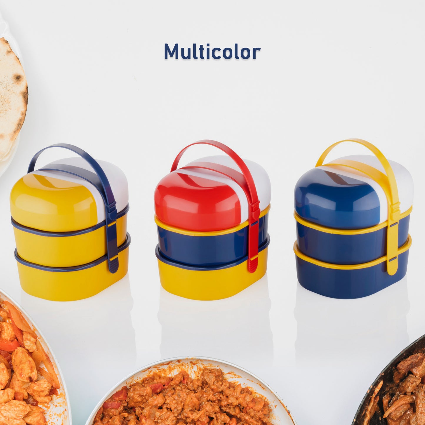 Mr. Chef Smart Lunch Box Capsule Shape Strap-On Lunch Box With Water Bottle And Handle