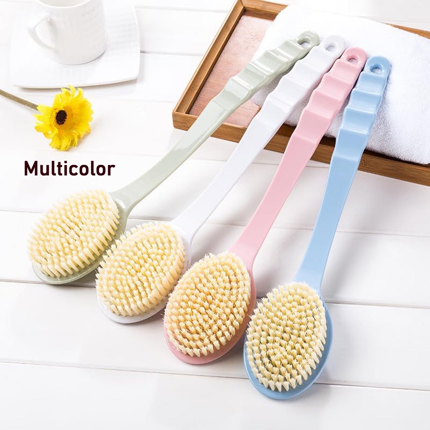 Backscrubber For Shower Dry Body Brush Back Brush Long Handle (1 Pc B Grade)