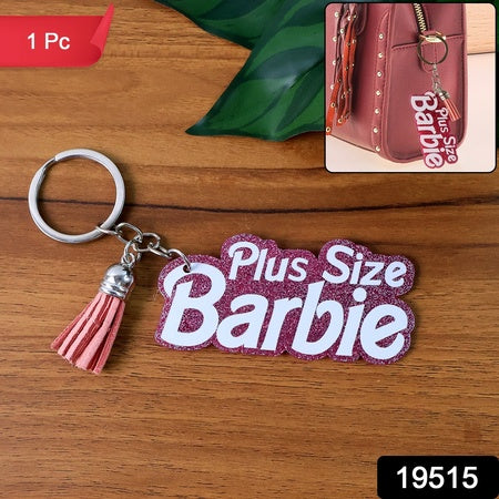 Textkeychain With Glitter Finish And Tassel Charm (1 Pc)