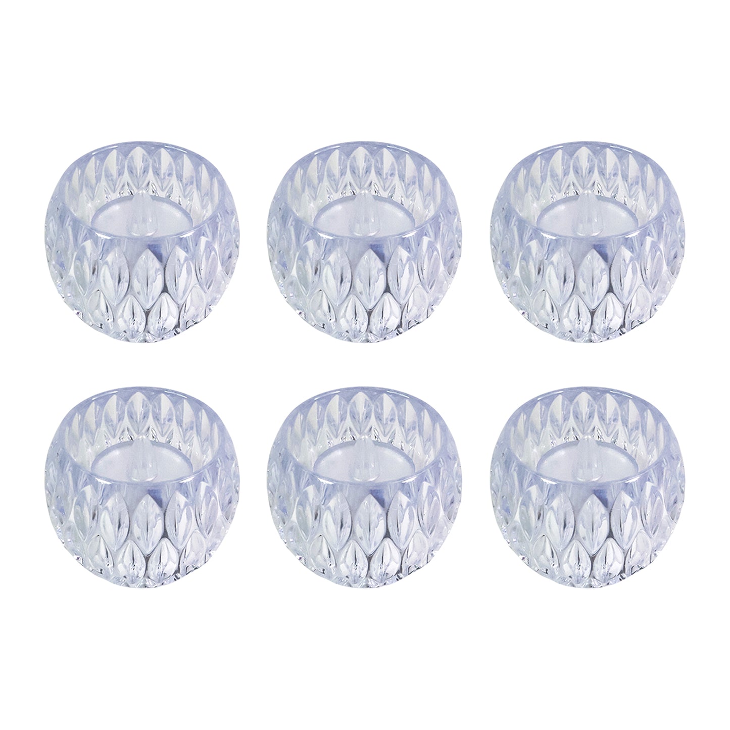 Crystal Design Led Tealight Candles (6 Pc Set)
