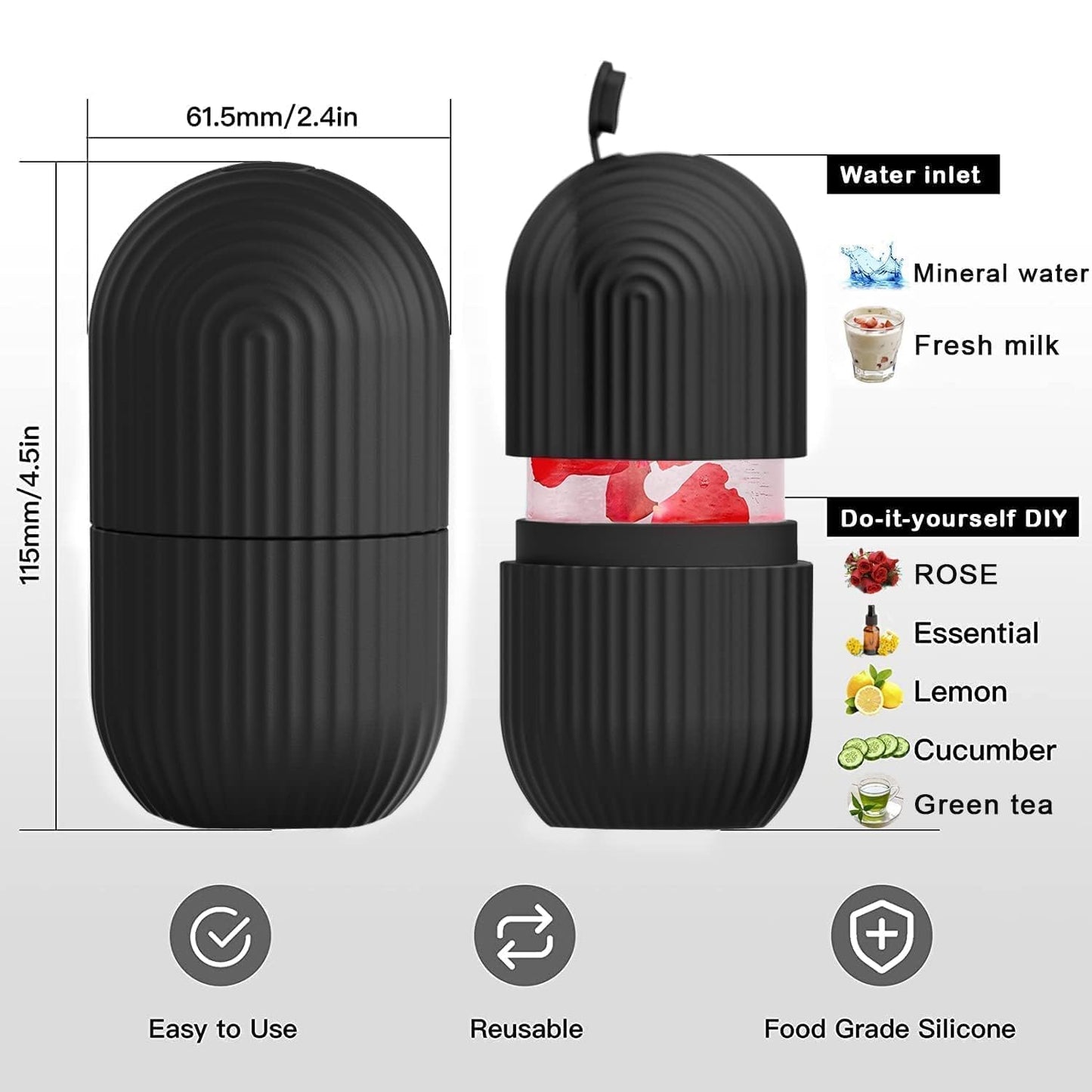 Face Ice Roller Ice Roller For Face Ice Roller For Face Massager Face Ice Treatment Reduce Face Swelling And Under Eye Puffiness (Black)
