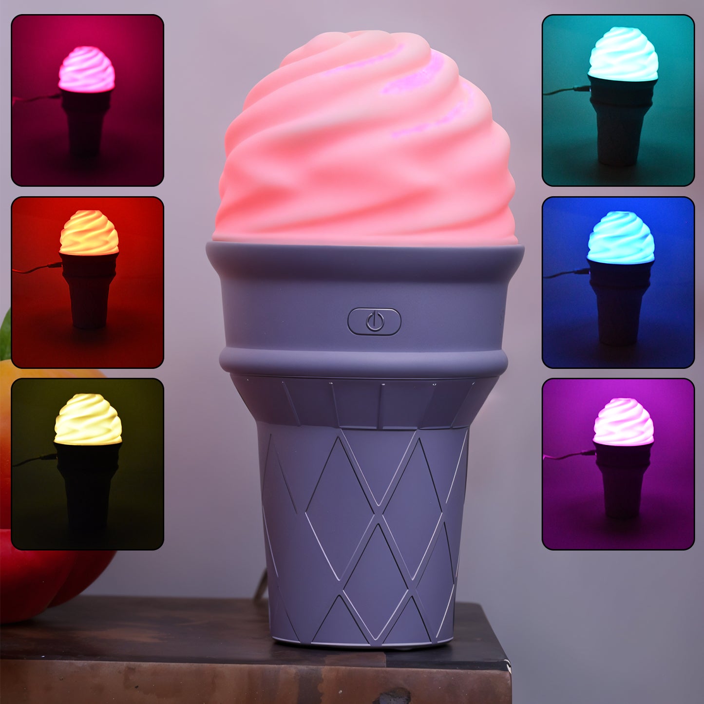 Ice Cream Cone Shape Air Freshener Humidifier (1Pc Purple )