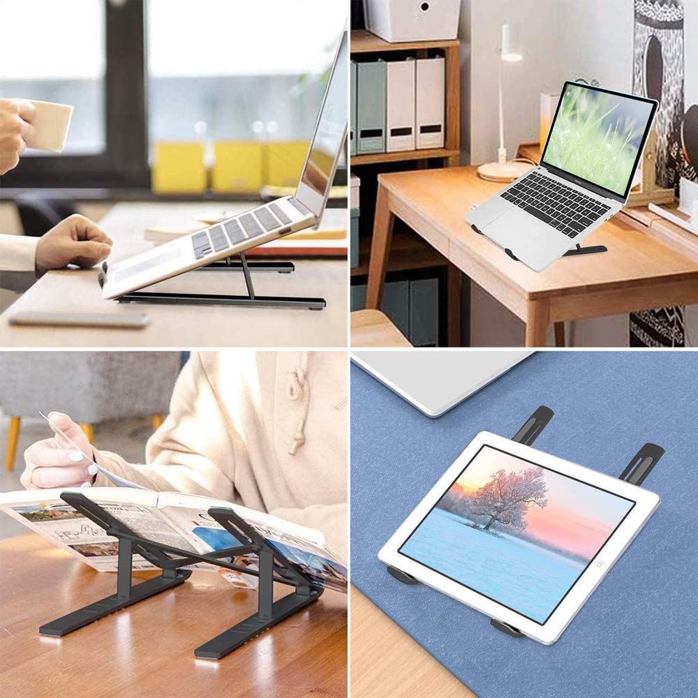 Adjustable Laptop Stand Holder With Built-In Foldable Legs And High Quality Fibre