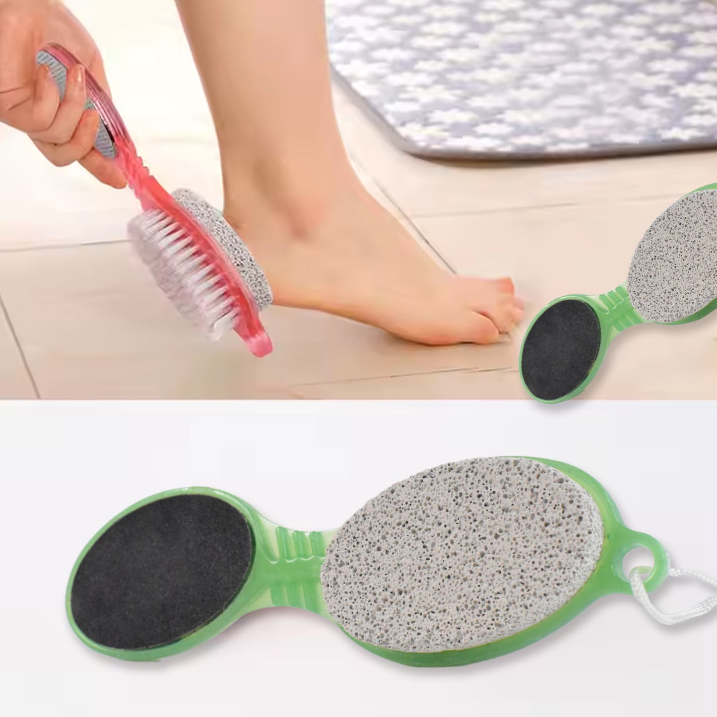 5 In1 Pedicure Tool Pedicure Brush For Feet Foot Scrubber Foot File With Nail Cutter