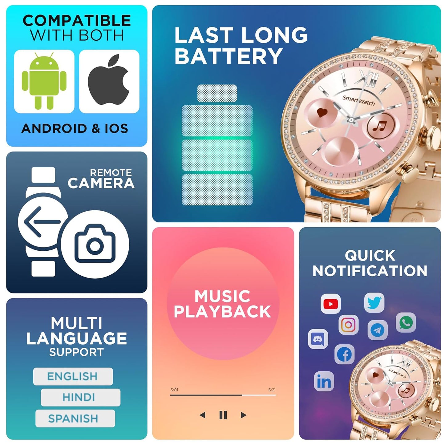 Gen 9Diamond Strap Latest Smartwatch Hd Display 2 Straps (1 Set)