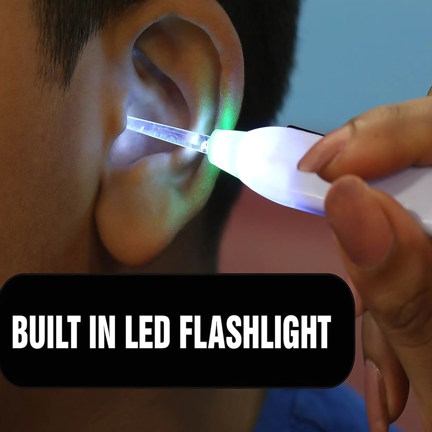 Pinkled Flashlight Earpick With Tweezer (1 Pc)