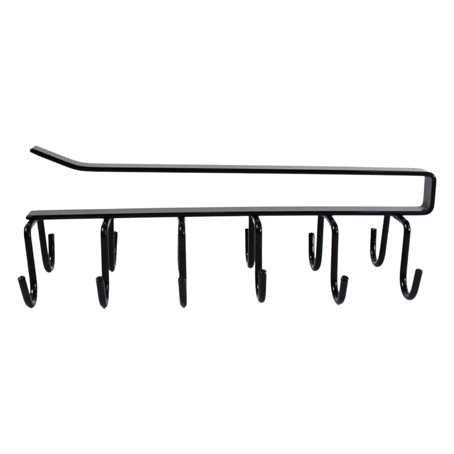 Double-Row Metal Cupholder Rack Multi-Purpose Iron Hanger With 6 Hooks (1 Pc)