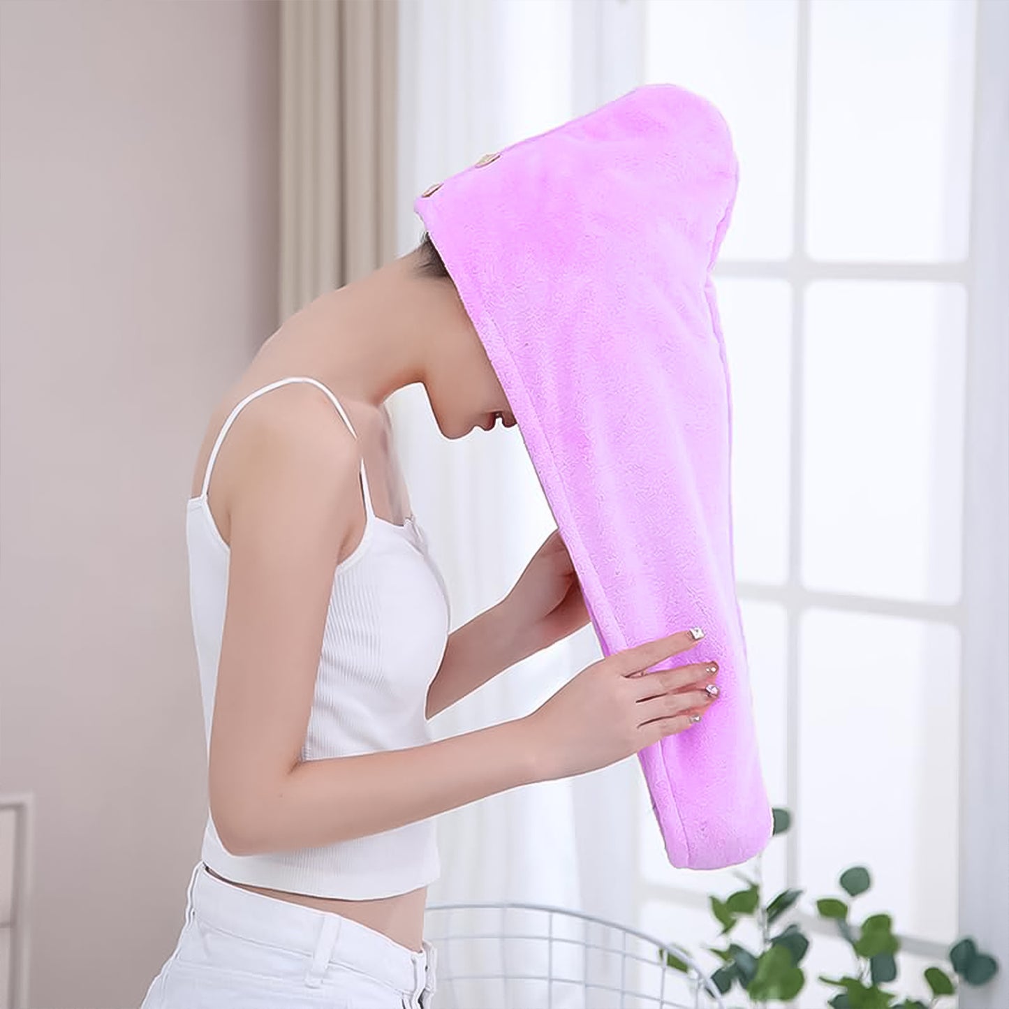 Quick Turban Hair-Drying Absorbent Microfiber Toweldry Shower Caps