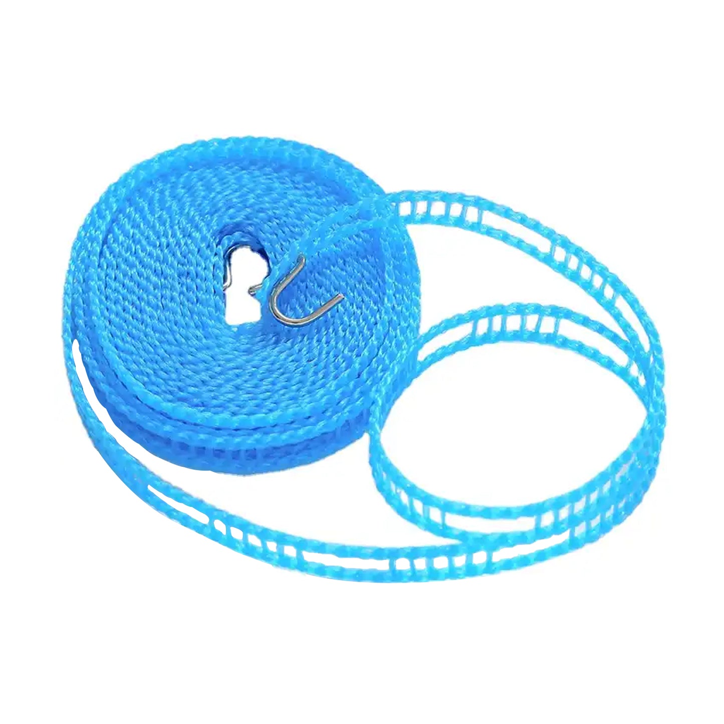 3 Meters Windprood Anti-Slip Clothes Washing Line Drying Nylon Rope With Hooks Durable Camping Clothesline Portable Clothes Drying Line Indoor Outdoor Laundry Storage For Travel Home Use (3 Mtr.)