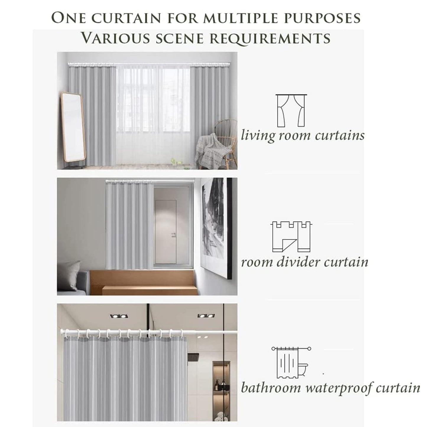 Solid 1 Piece Door Curtain Mix Size(1Kg)