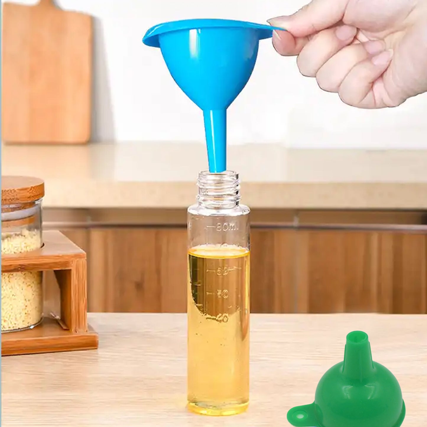 Silicone Funnel For Pouring Oil Sauce Water Juice And Small Food-Grainsfood Grade Silicone Funnel (1 Pc Green)