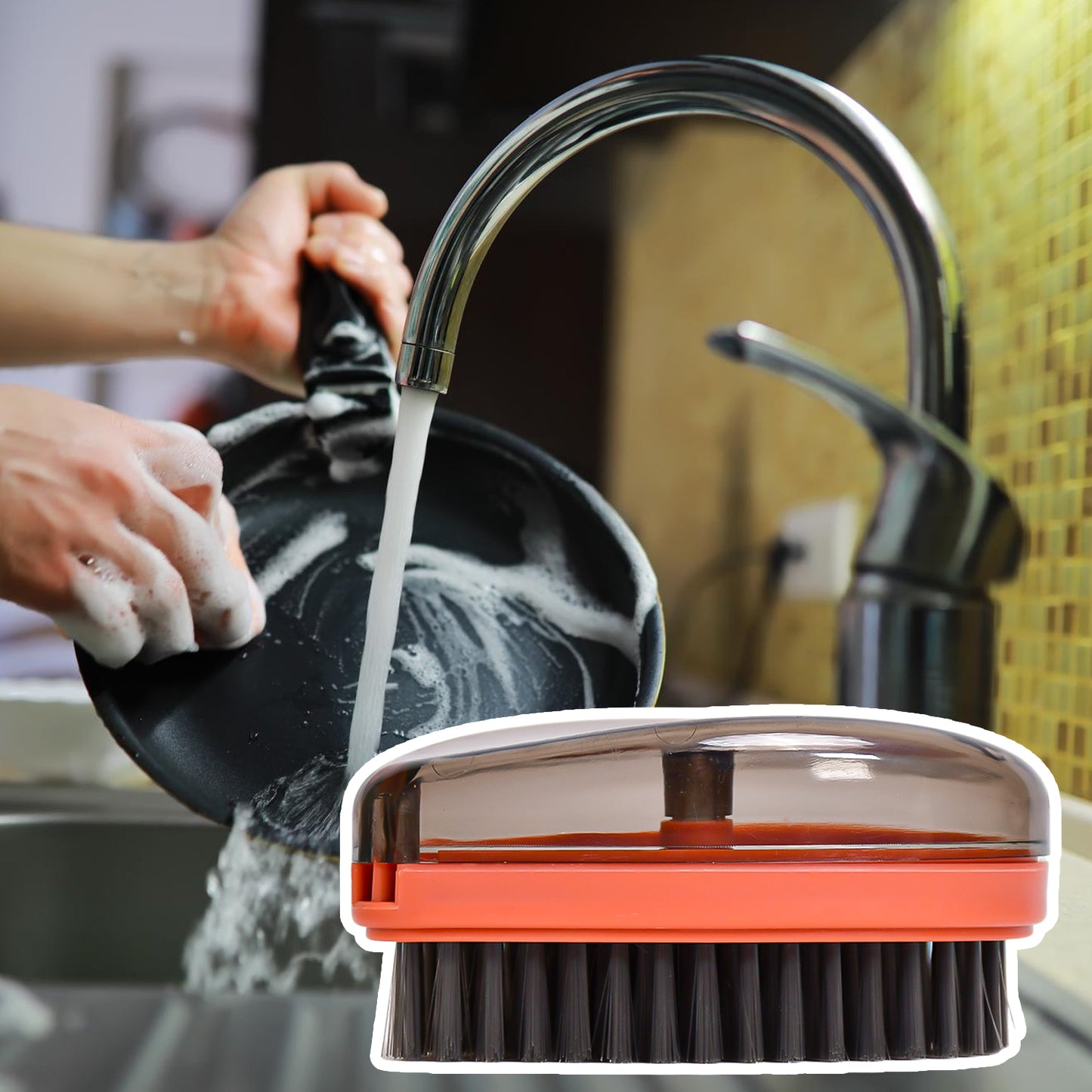 Plastic Wet And Dry Brush For Home (Multicolor 3 Units)