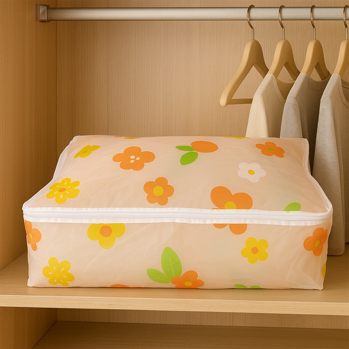 Large Blanket Storage Bag With Zipper 40X83 Cm