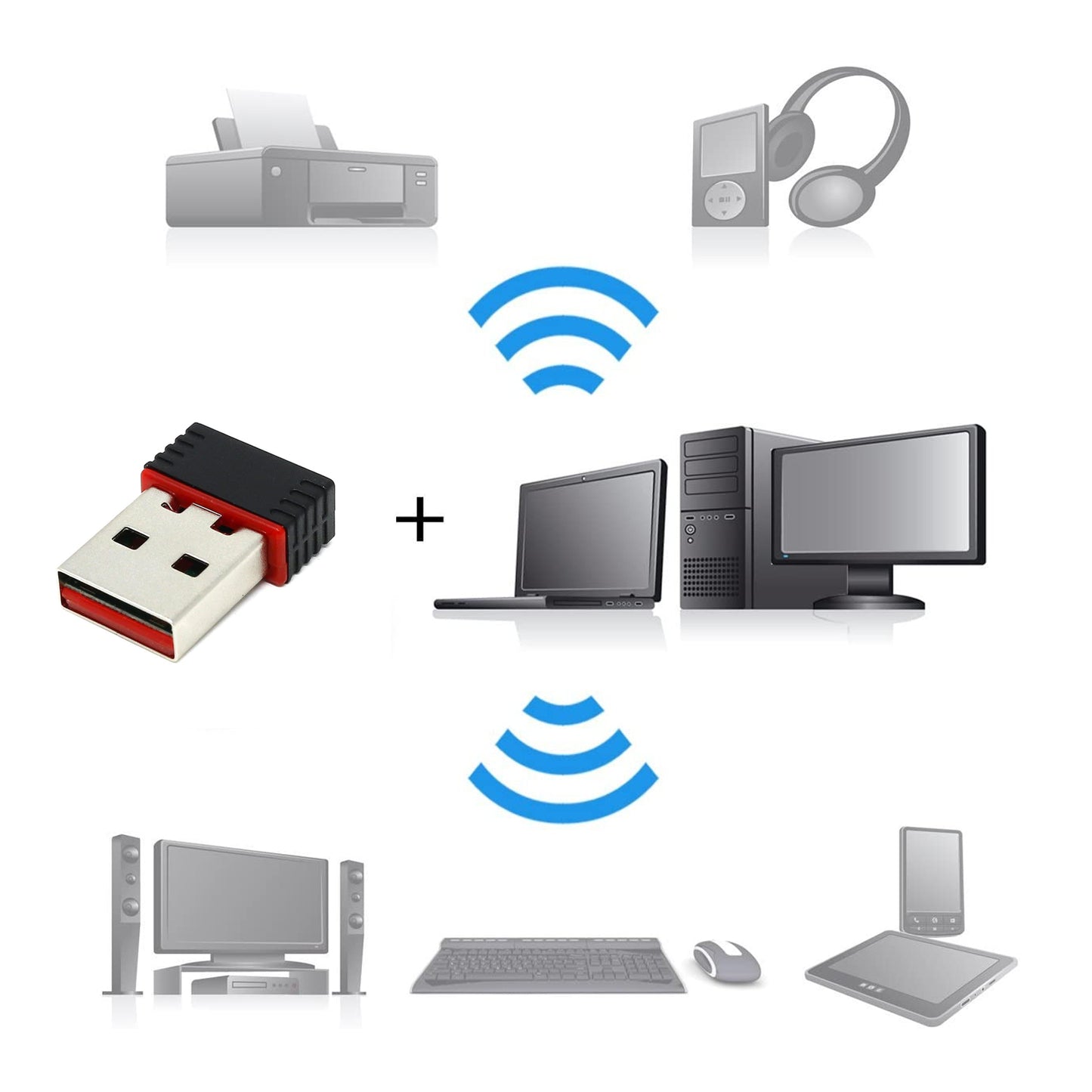 Wi-Fi Receiver Wireless Mini Wi-Fi Network Adapter With With Driver Cd For Computer Laptop And Etc Device Use