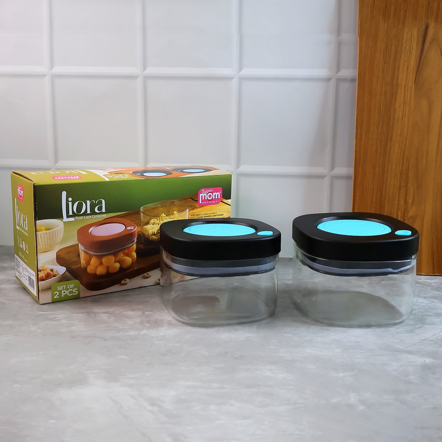Supermom Airtight Kitchen Storage Containers (2 Pc Set 500 Ml)