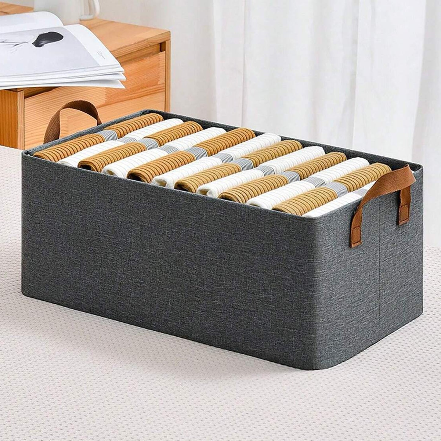 Clothstorage Baskets Closet Storage Bins Canvas Fabric Storage Basket For Shelves Basket Organizers For Shelf Storage Bins For Clothes (4827 Cm)