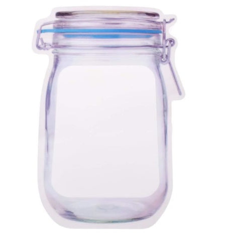 Reusable Airtight Seal Plastic Food Storage Mason Jar Zipper (1000Ml)