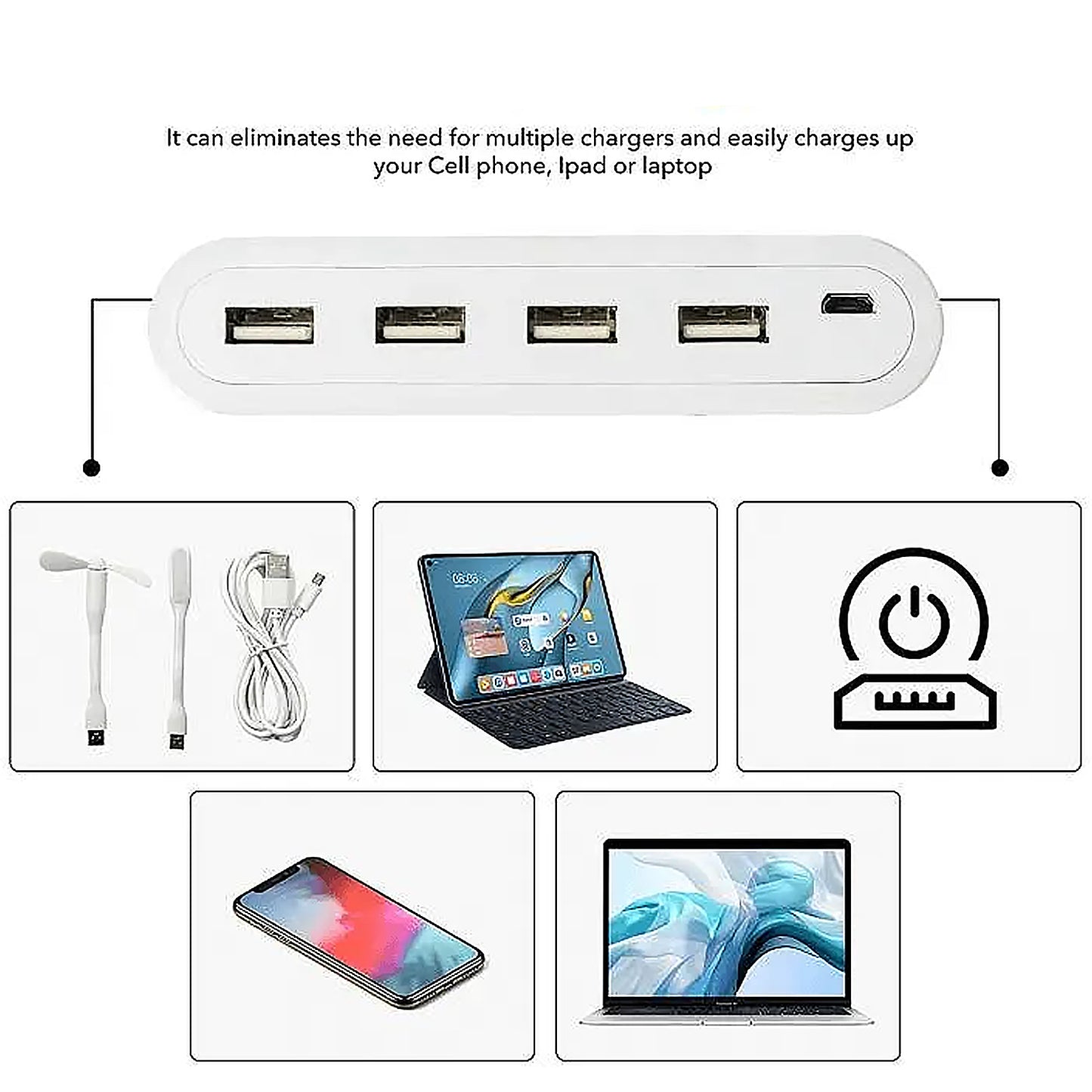4In1 Hub Is Usb For Pen Drive Mouse Keyboards Camera Mobile Tablet Pc Laptop Tv Study Table Charging Extension Hub Portable (1 Pc)