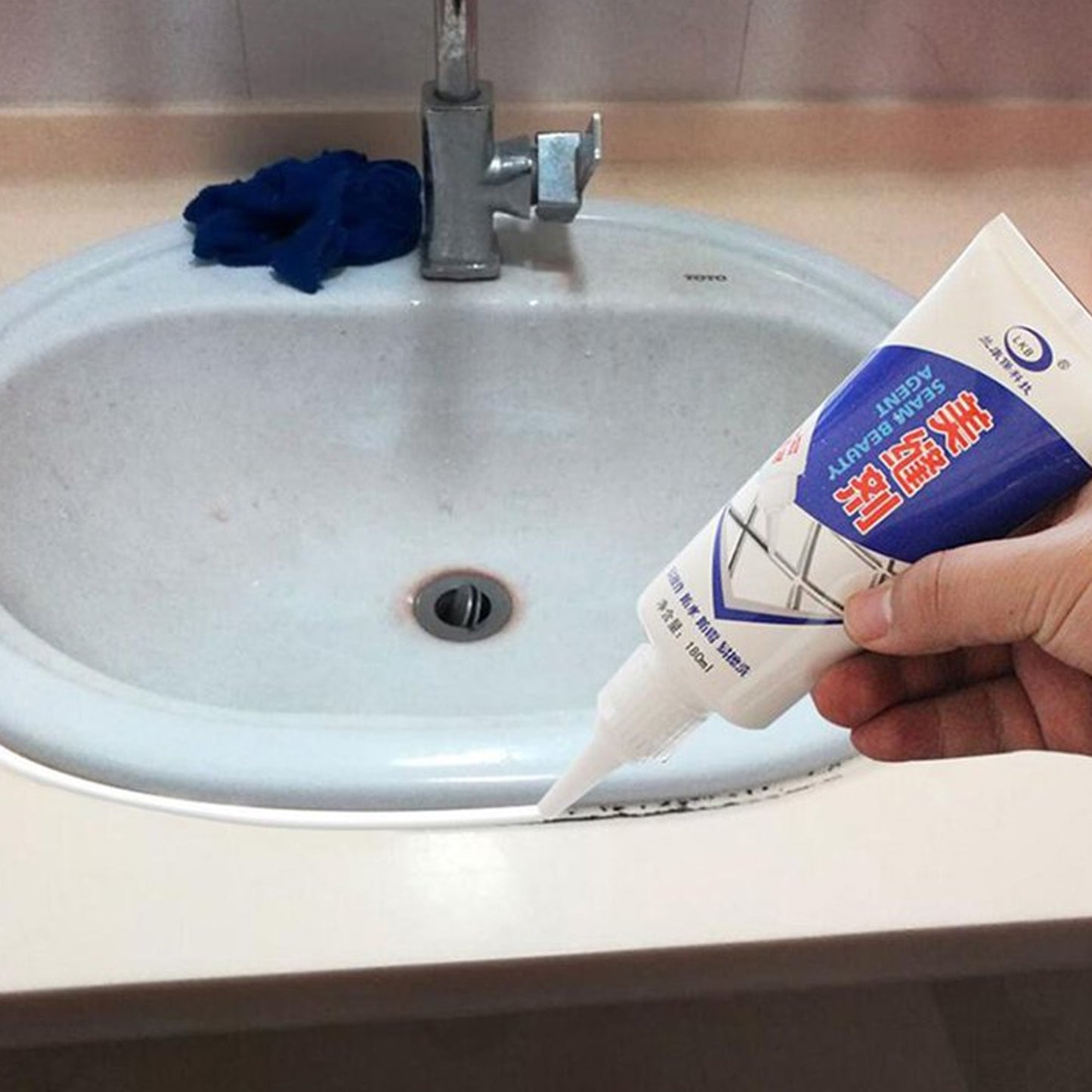Waterproof Tile Gap Crack Grout Filler Water-Resistant Silicone Sealant For Diy Home Sink Gaps Tiles Gaps Grouts Repair Filler Tube For Home Office Bathroom Toilets Kitchen (180 Ml)