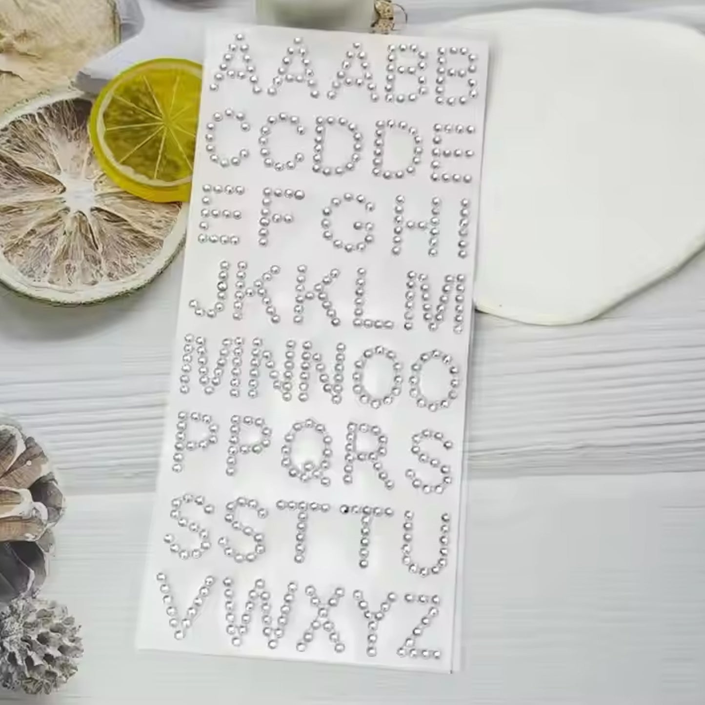 Silver Gem Letter Numbers Stickers 1 Inch Letters 130 Count (Pack Of 6 Sheets)