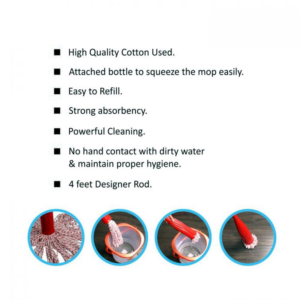 Steel Rod Cotton Bottle Mopbroom(Moq -12)