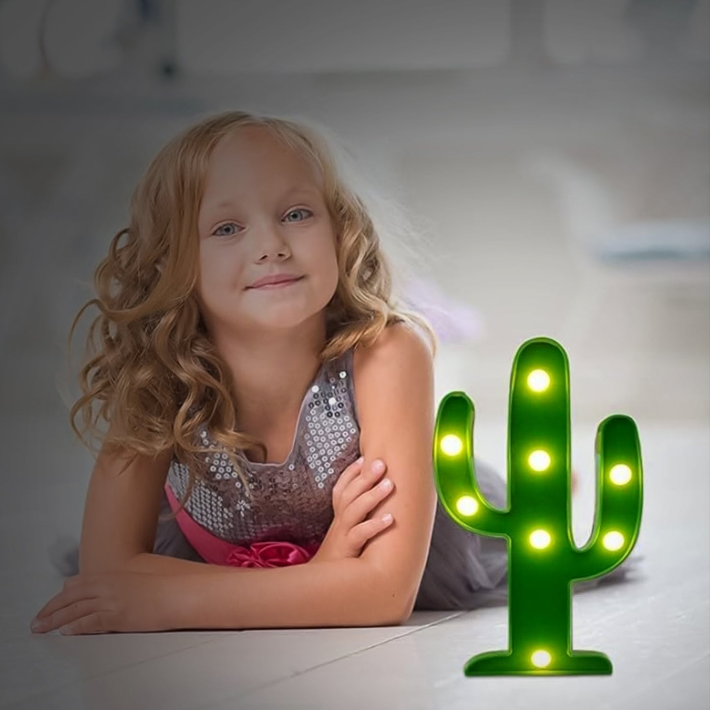 Led Cactus Light Led Desk Lamp Led Table Lamp (1 Pc Battery Not Included)