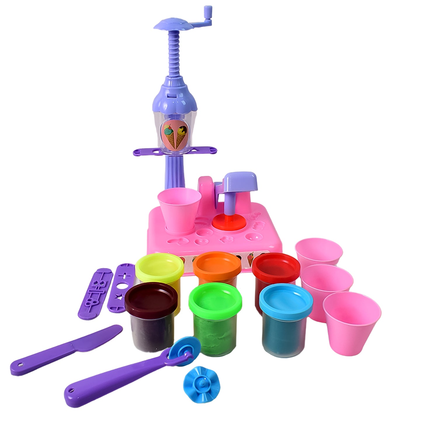 Scoopand Play Set Color Dough For Kids Play Toys Ice Cream Maker Machine (36 Pcs Set)