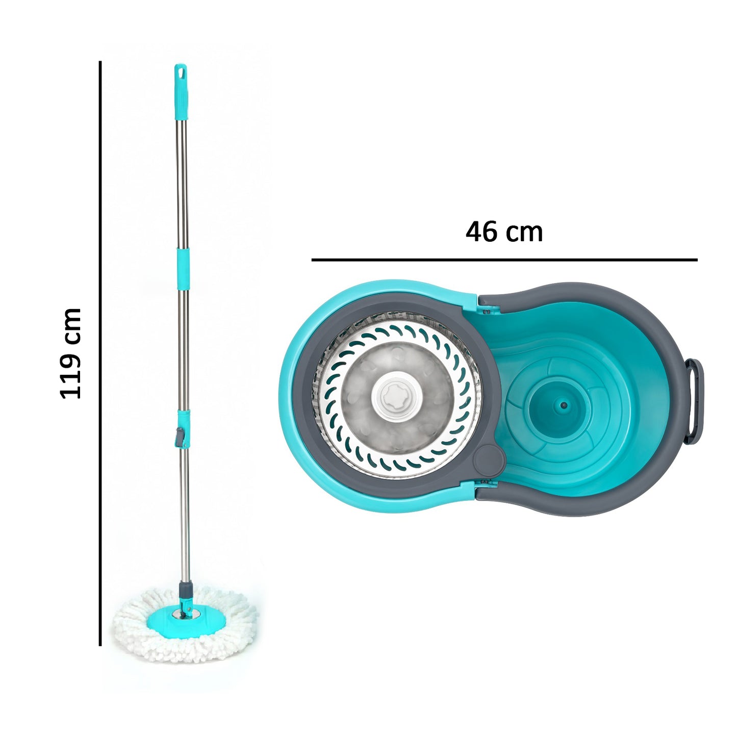 Quick Spin Mop With Steel Spin Bucket Floor Cleaning Easy Wheels Big Bucket Floor Cleaning Mop With Bucket