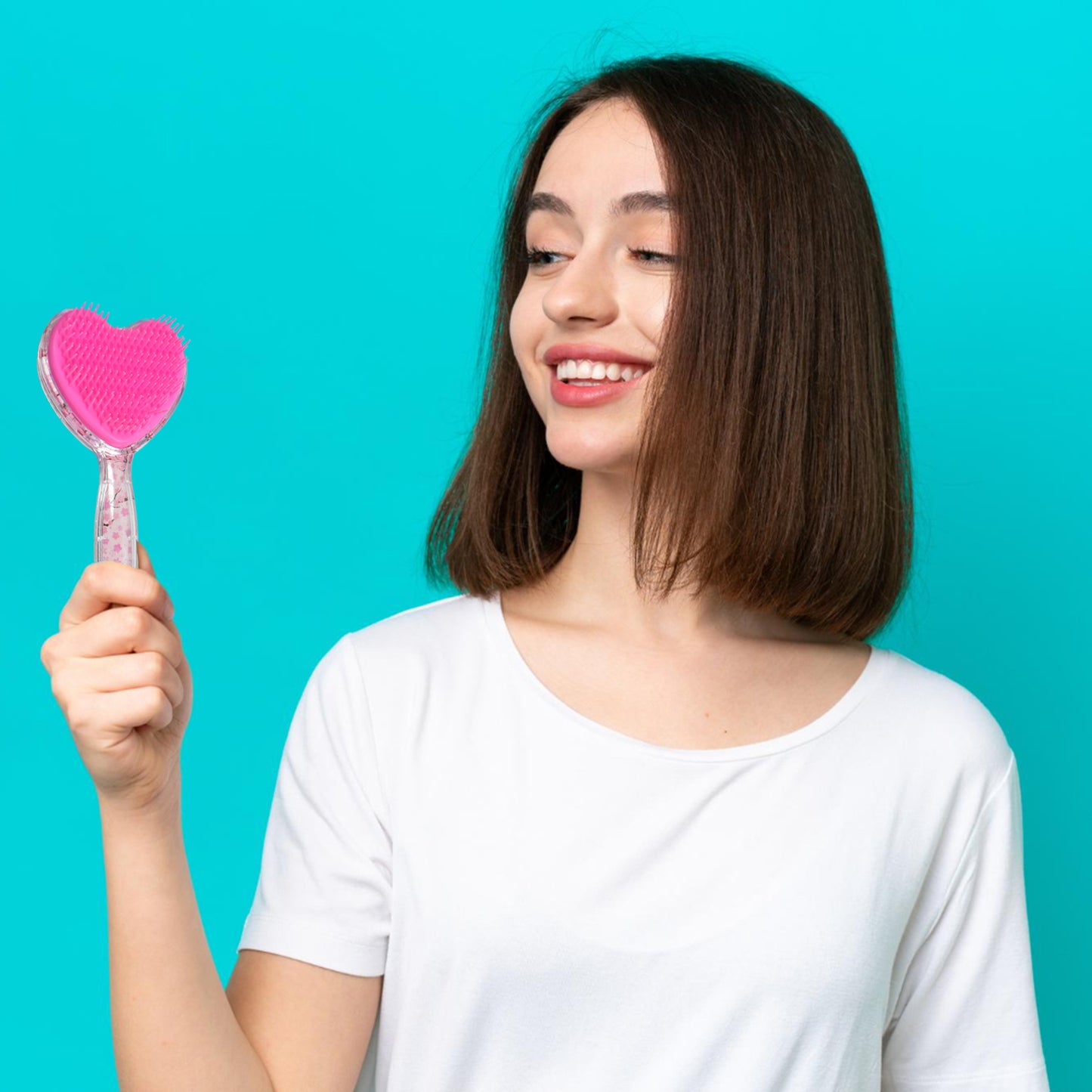 Heartshape Hair Brush Massage Shower Comb (1 Pc)